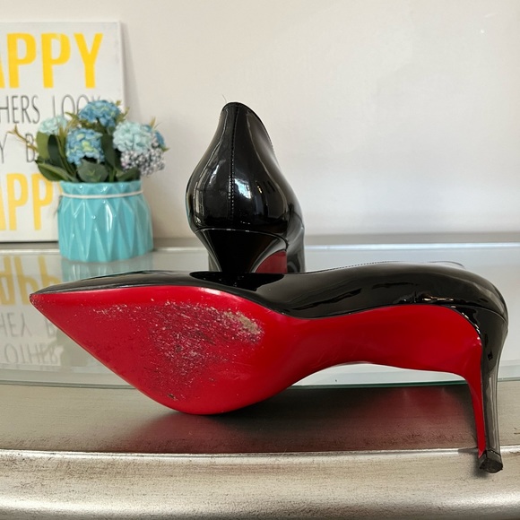 Christian Louboutin Pigalle 85 Patent Red Sole Pumps - Picture 5 of 13